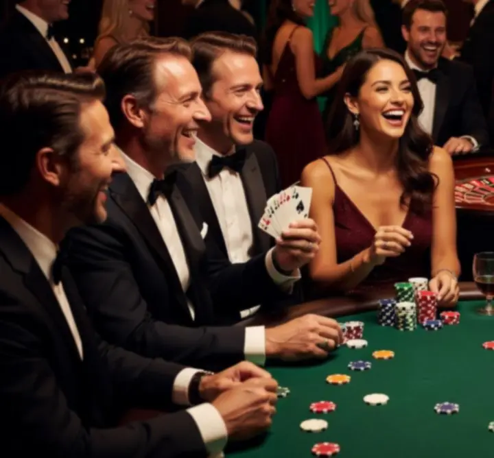 Profesjonalni krupierzy przy stołach do pokera, ruletki i blackjacka